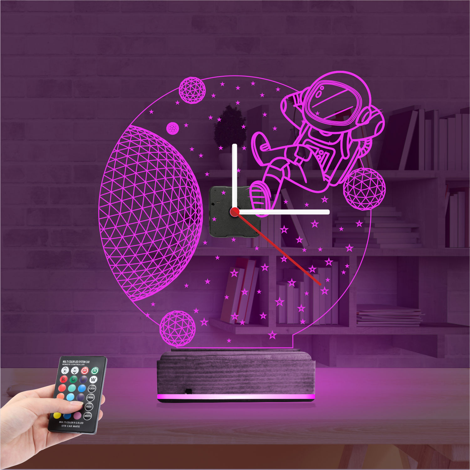 Именной подарок: 3d светильник космонавт в космосе 3