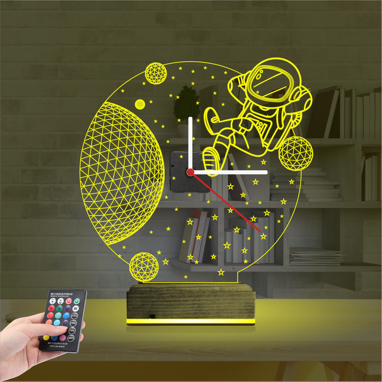 Именной подарок: 3d светильник космонавт в космосе 4