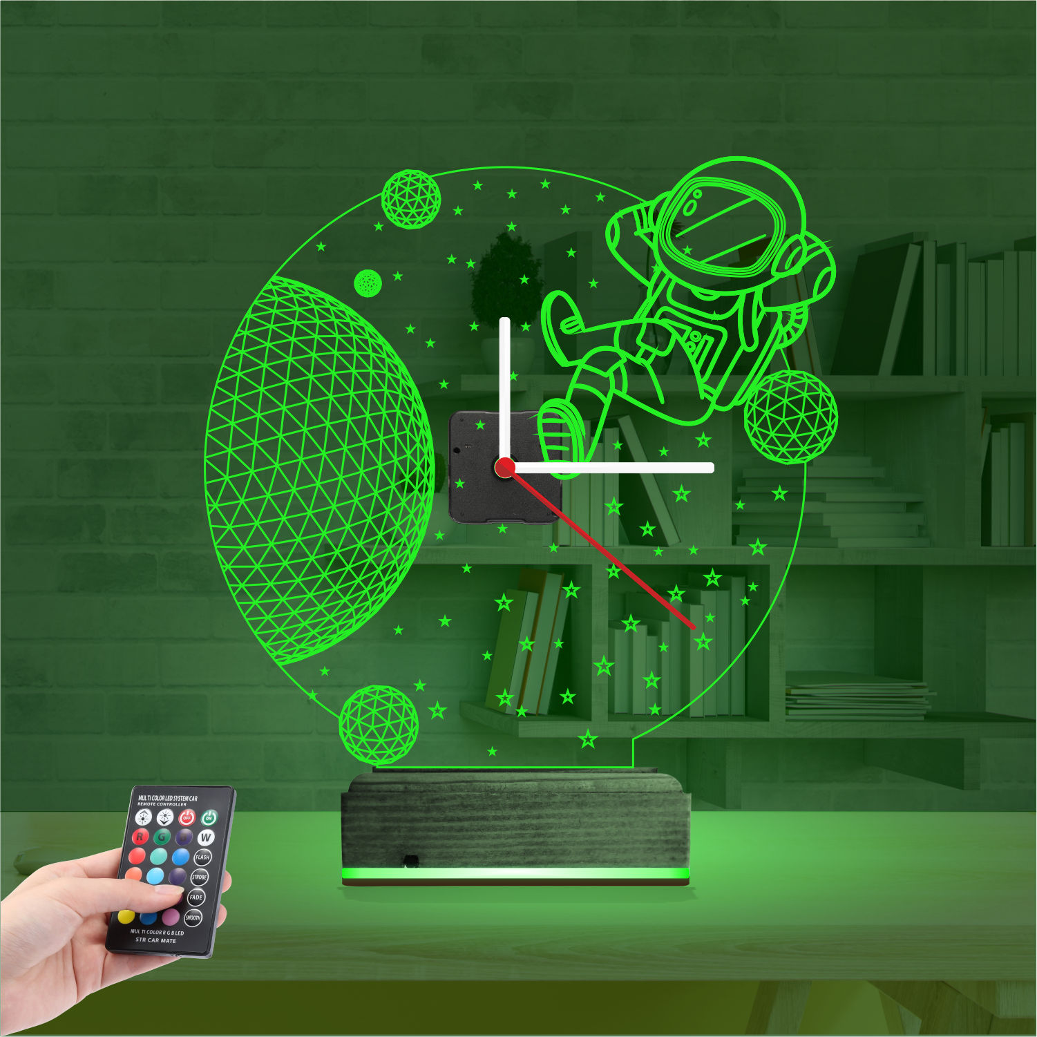 Именной подарок: 3d светильник космонавт в космосе 5