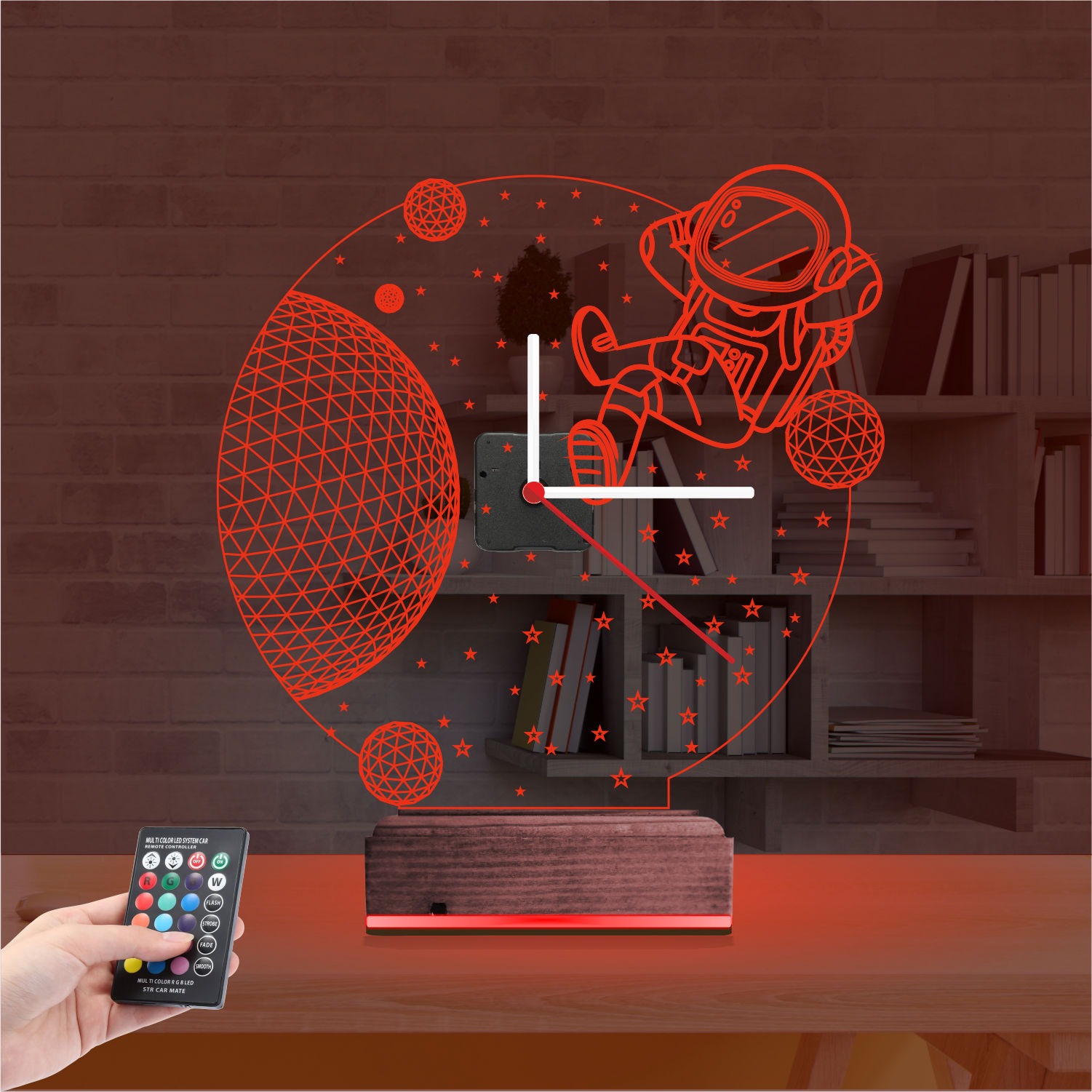 Именной подарок: 3d светильник космонавт в космосе 6