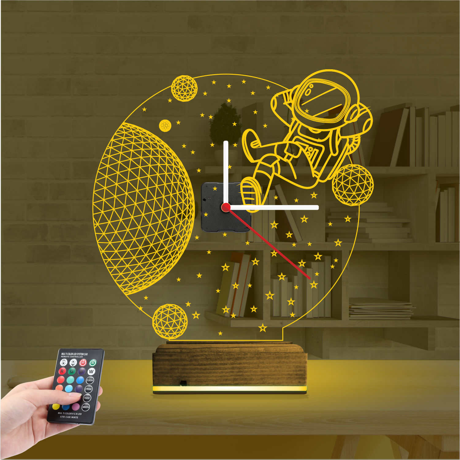 Именной подарок: 3d светильник космонавт в космосе 7