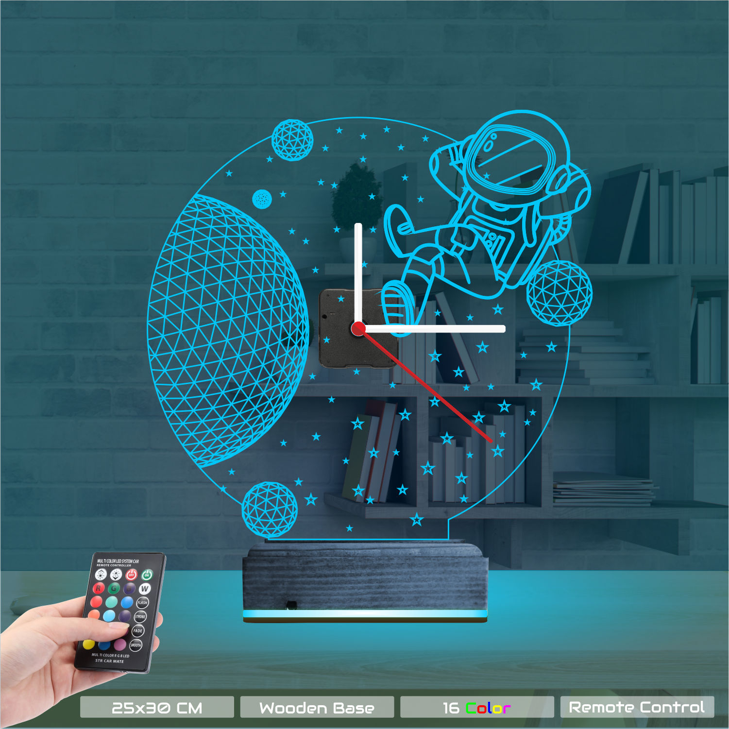 Именной подарок: 3d светильник космонавт в космосе 8