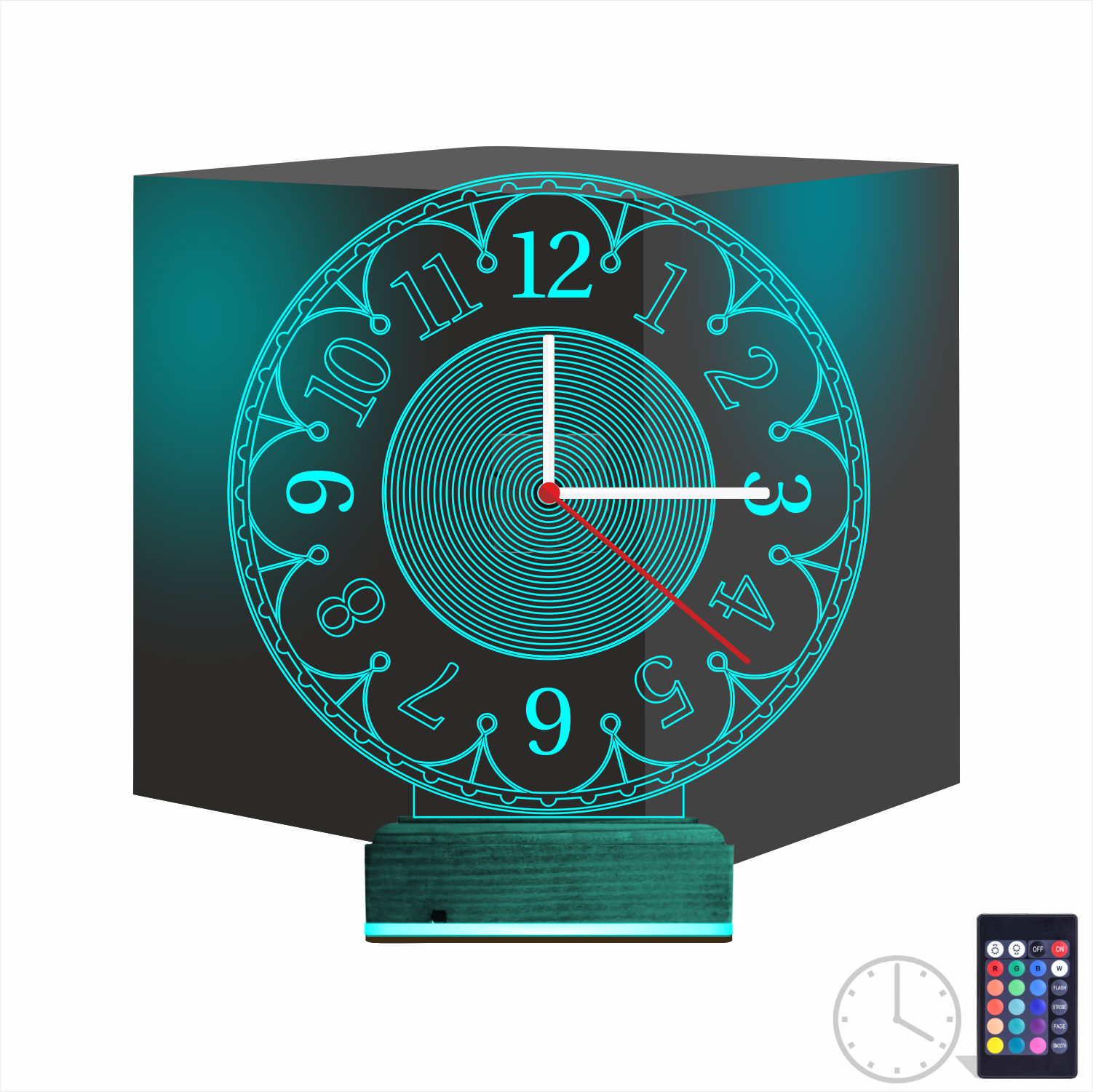 Именной подарок: 3d светильник классические часы 9