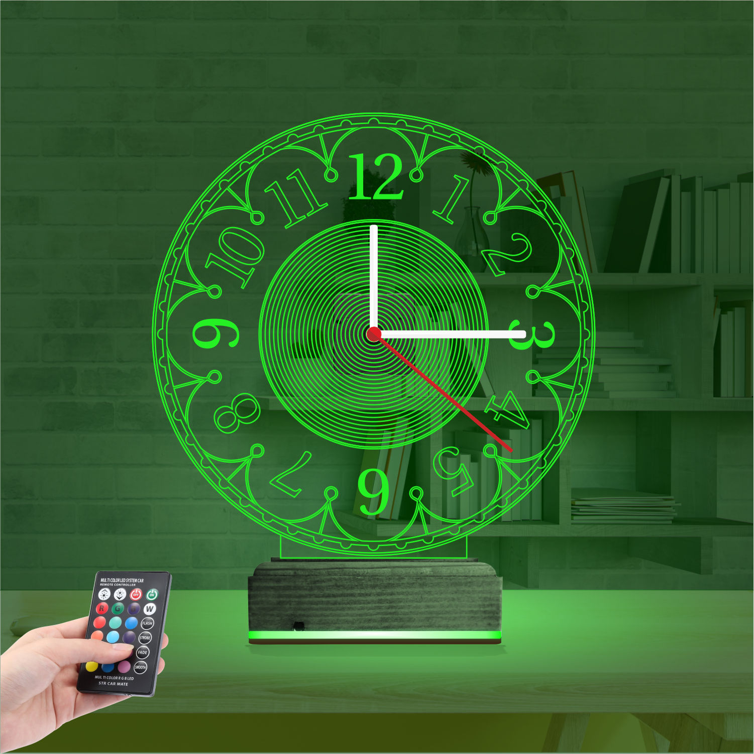 Именной подарок: 3d светильник классические часы 5