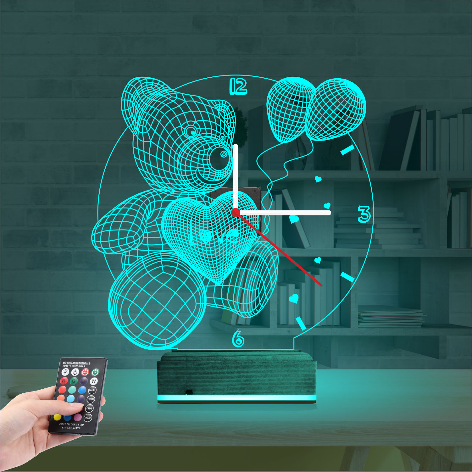 Подарок на 8 марта: мишка с шарами 3d светильник 2