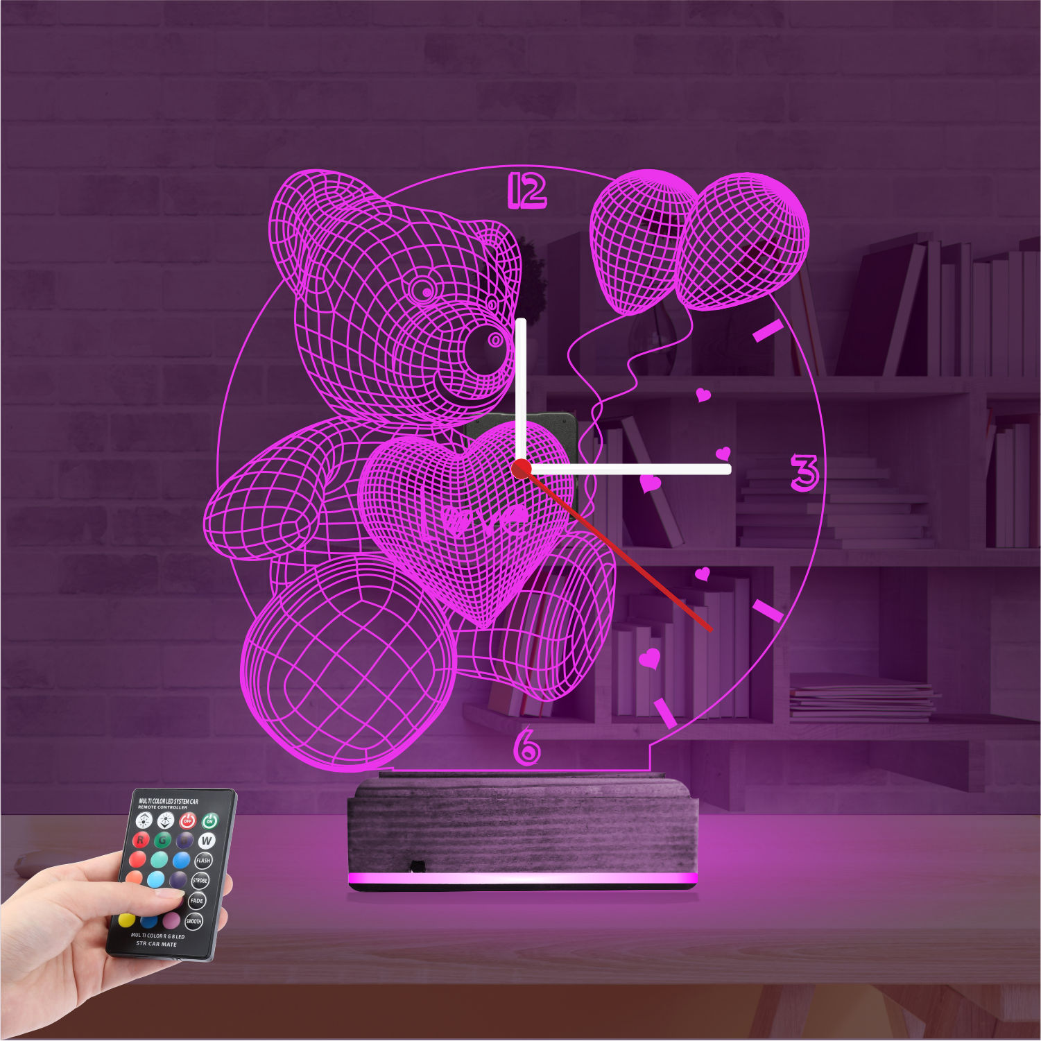 Подарок на 8 марта: мишка с шарами 3d светильник 3