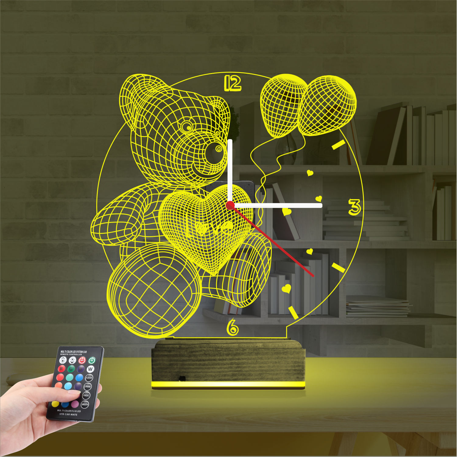 Подарок на 8 марта: мишка с шарами 3d светильник 4