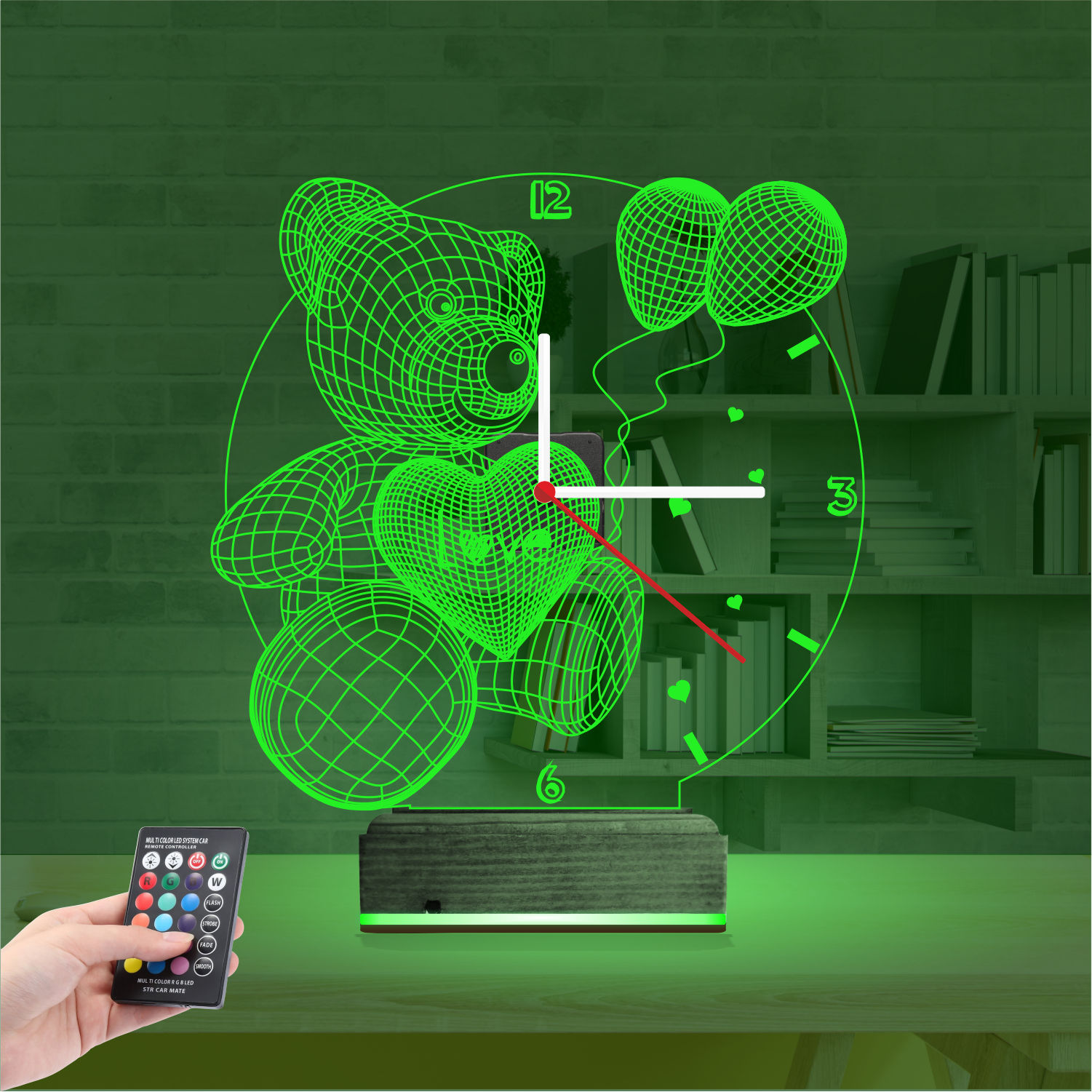 Подарок на 8 марта: мишка с шарами 3d светильник 5