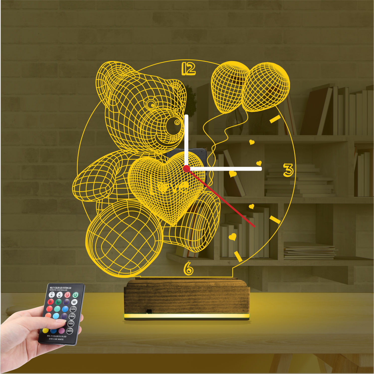 Подарок на 8 марта: мишка с шарами 3d светильник 7