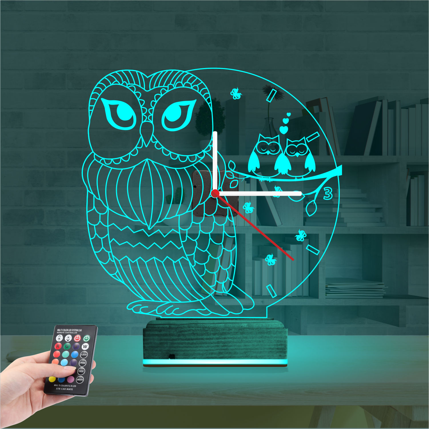 Именной подарок: 3d светильник сова с совятами 2