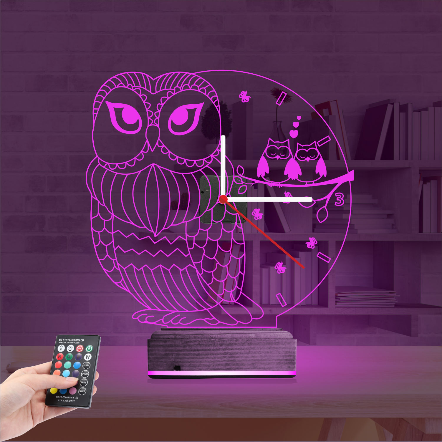 Именной подарок: 3d светильник сова с совятами 3