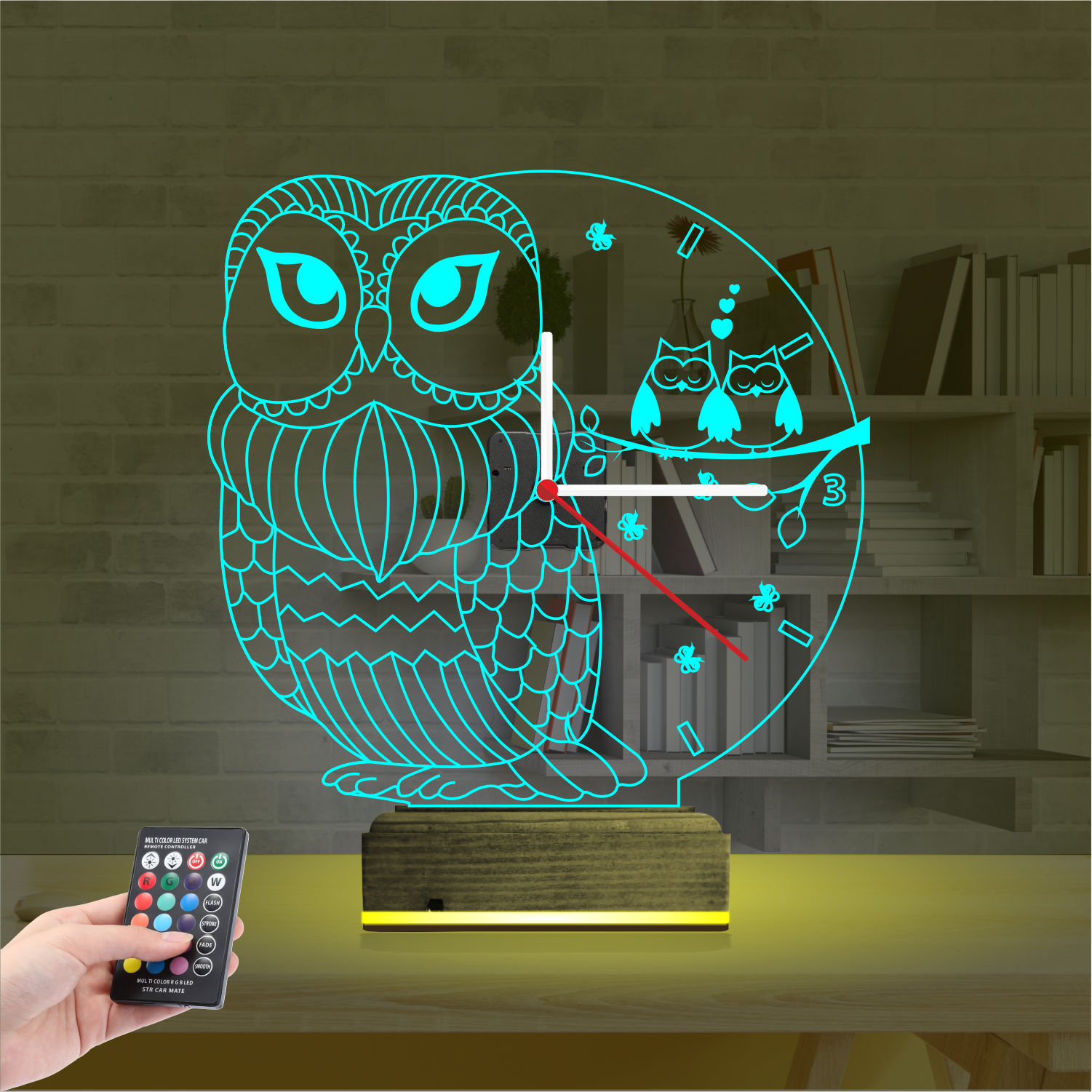 Именной подарок: 3d светильник сова с совятами 4