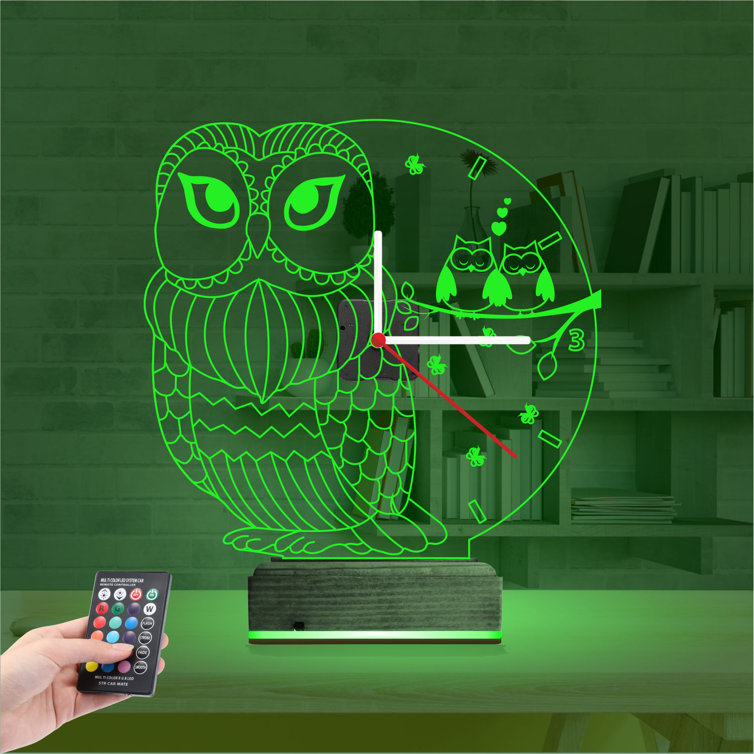 Именной подарок: 3d светильник сова с совятами 5