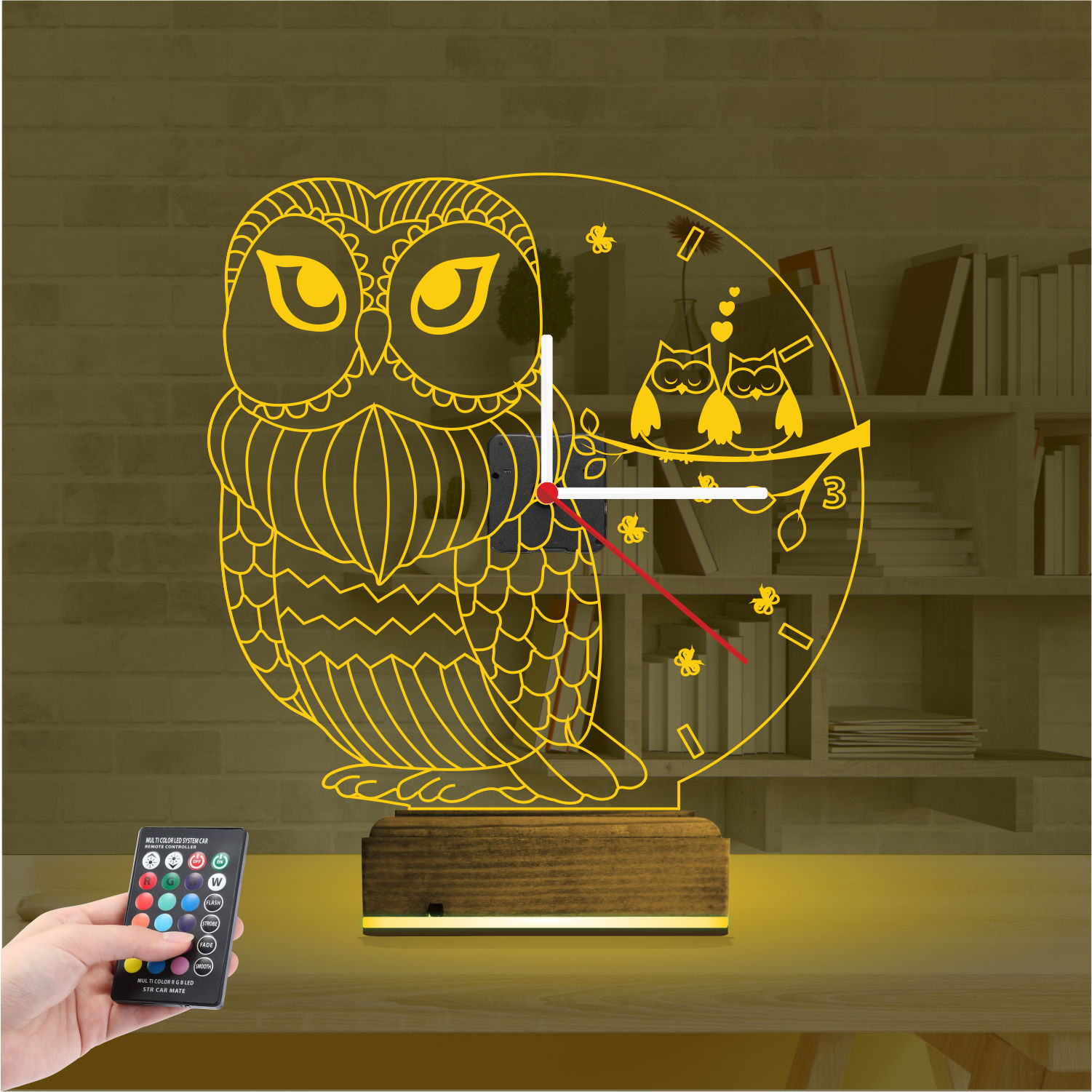 Именной подарок: 3d светильник сова с совятами 7
