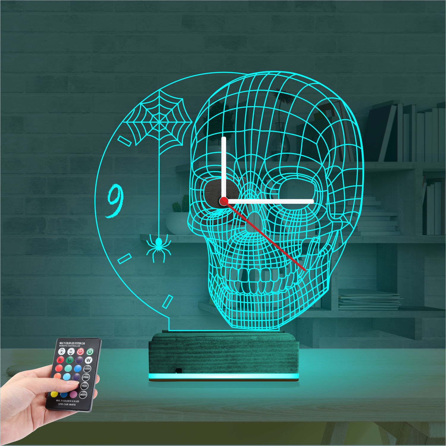 Именной подарок: 3d светильник череп 2