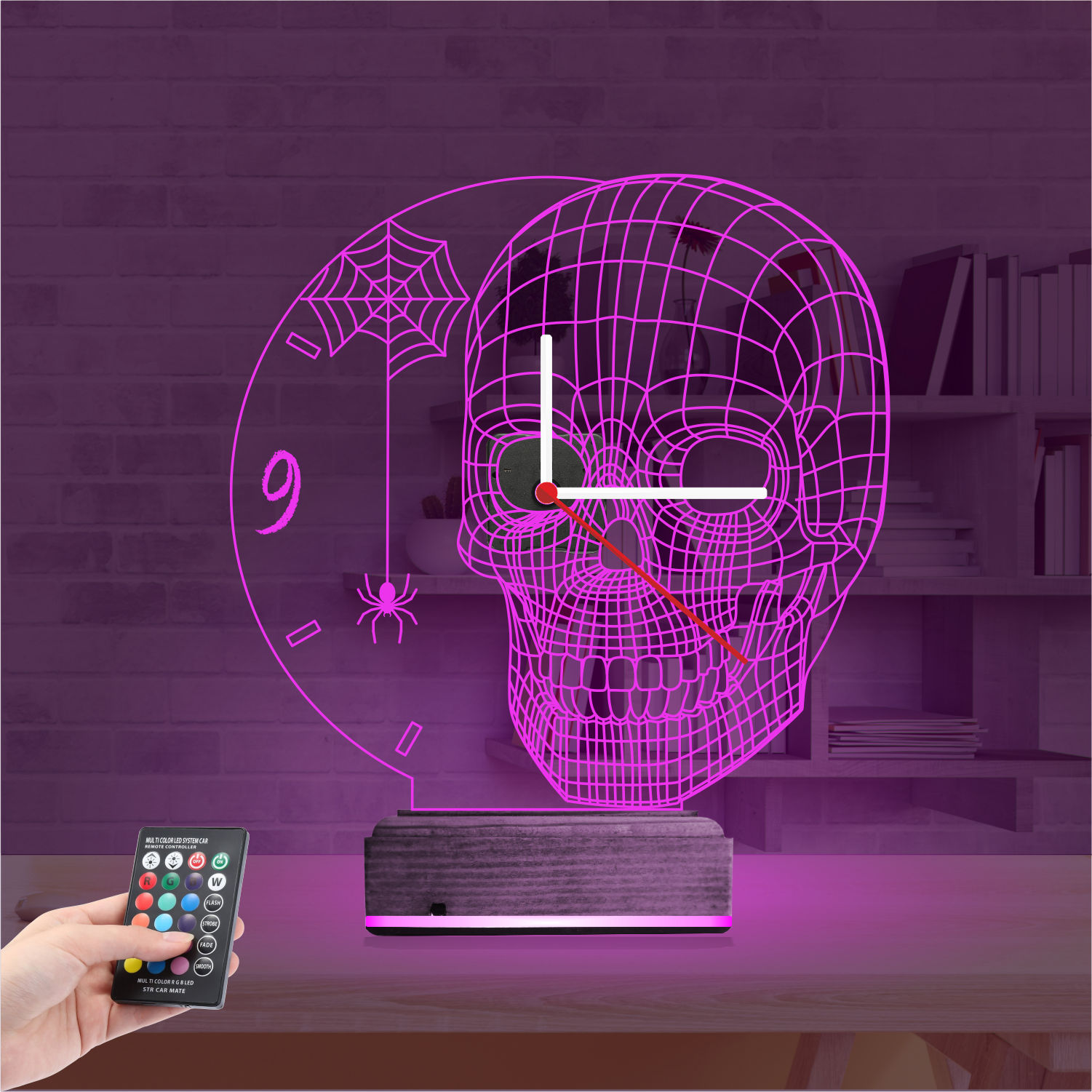 Именной подарок: 3d светильник череп 3