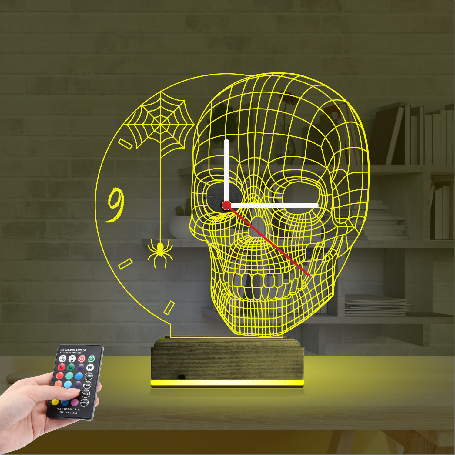 Именной подарок: 3d светильник череп 4