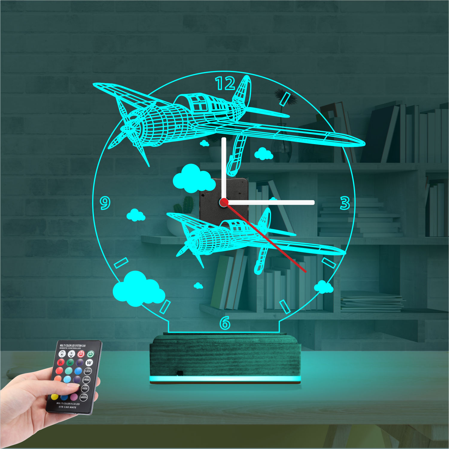 Именной подарок: 3d светильник два самолета 2