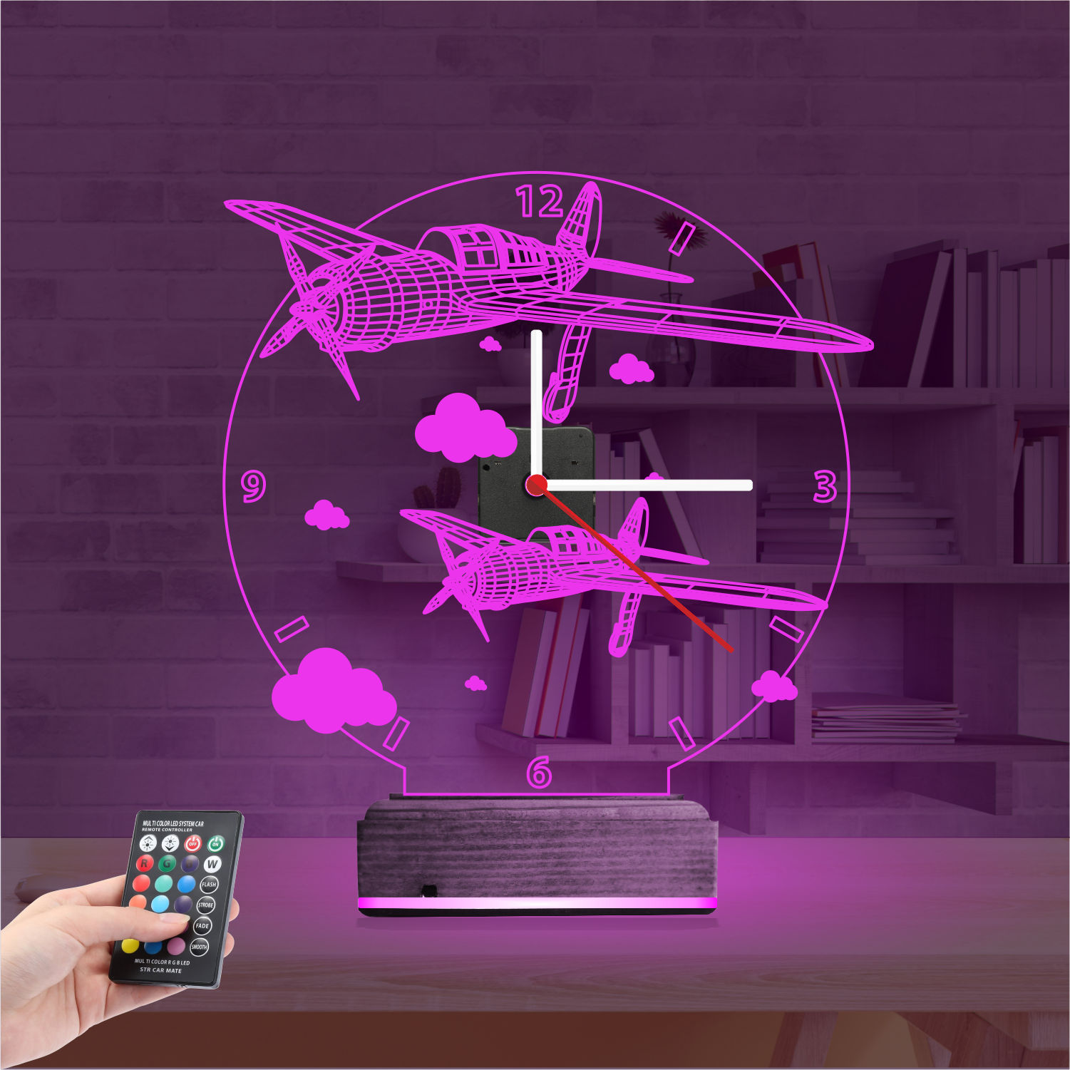 Именной подарок: 3d светильник два самолета 3