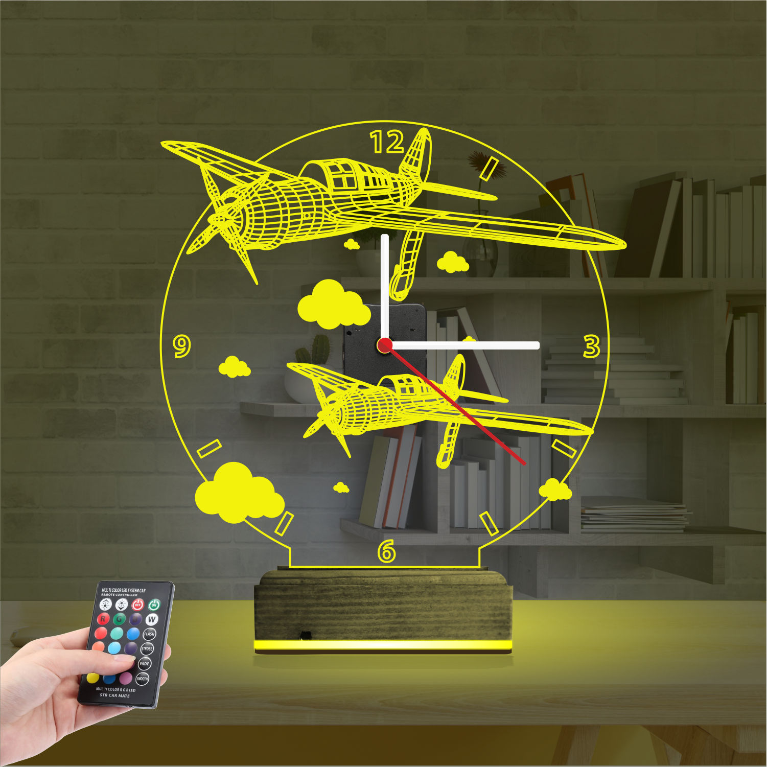 Именной подарок: 3d светильник два самолета 4