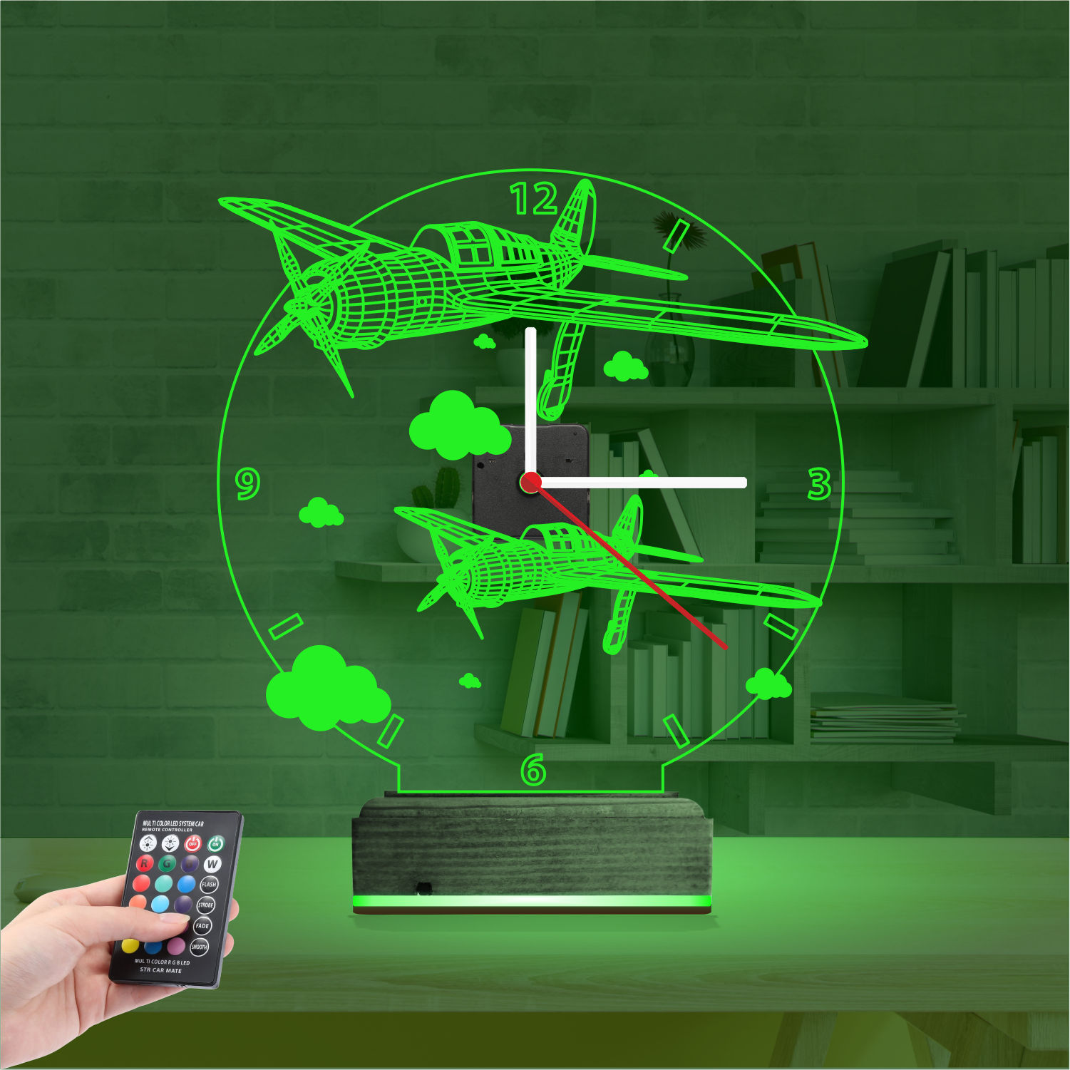 Именной подарок: 3d светильник два самолета 5