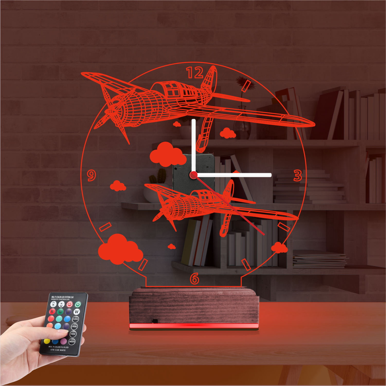 Именной подарок: 3d светильник два самолета 6