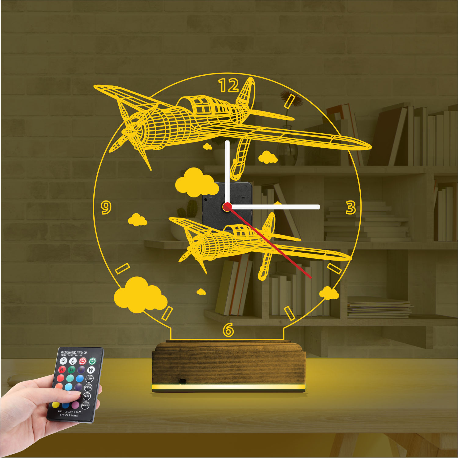 Именной подарок: 3d светильник два самолета 7