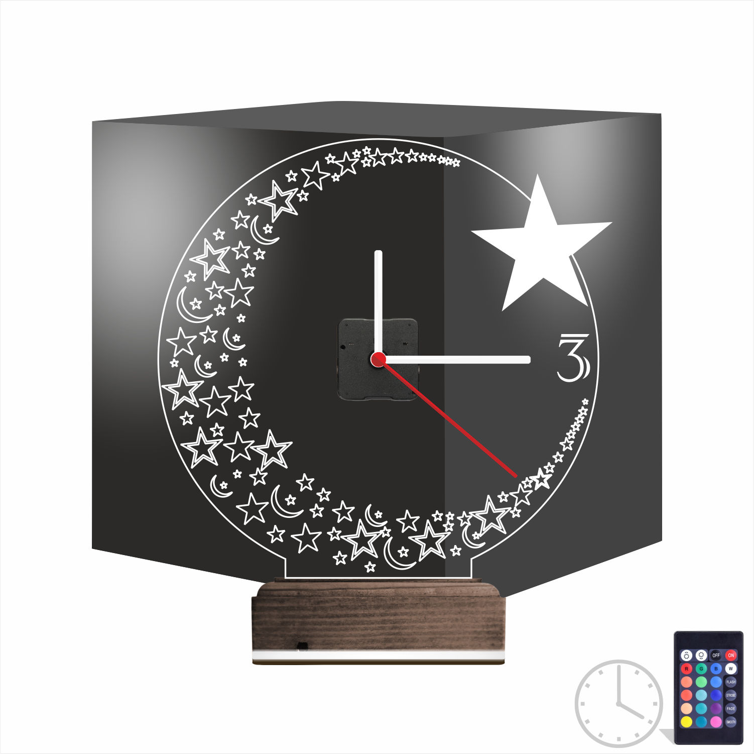 Именной подарок: 3d светильник луна и звезда 8