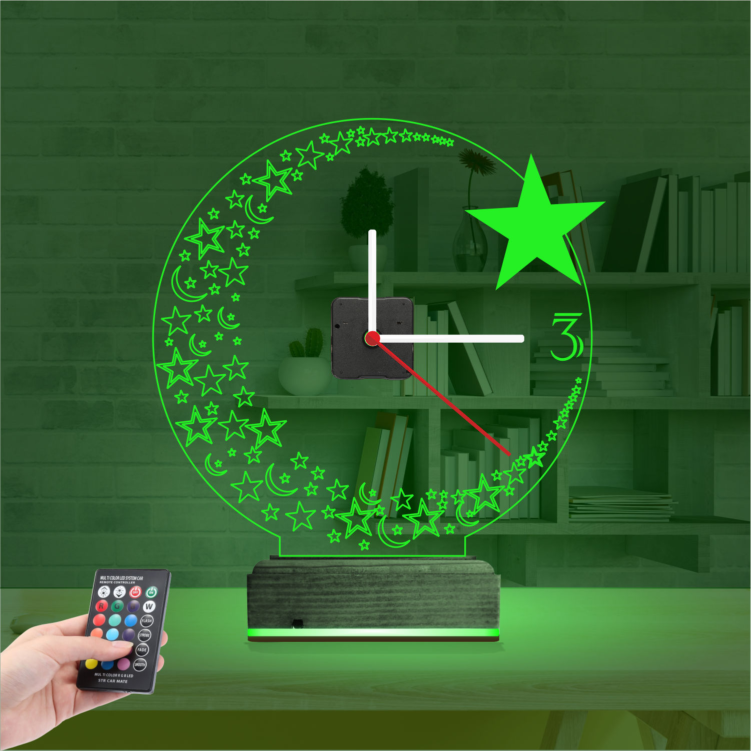 Именной подарок: 3d светильник луна и звезда 5