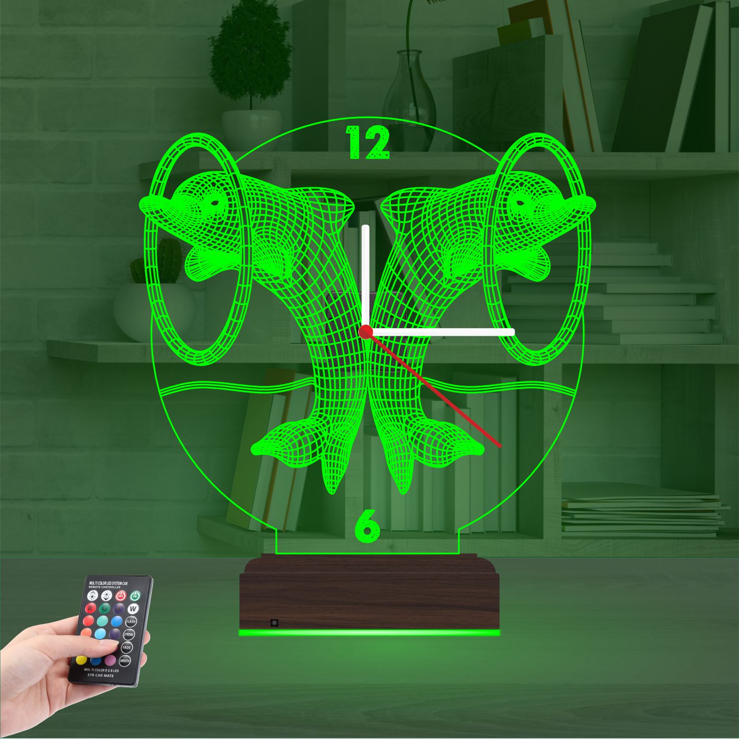 Подарок на годовщину: два дельфина с часами 3d светильник 5