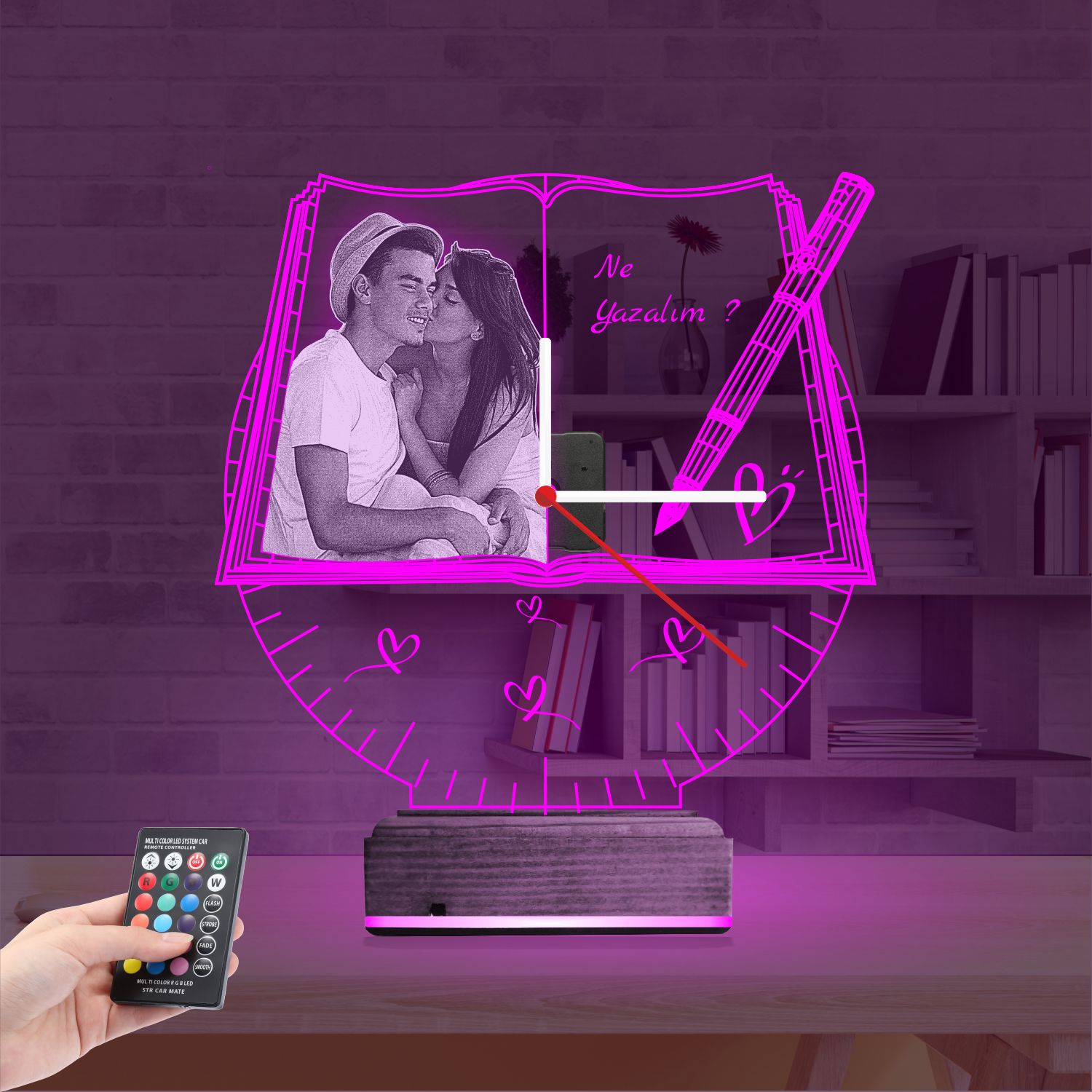 Книга с фото и часами — 3D LED Ночник | Подарок на годовщину