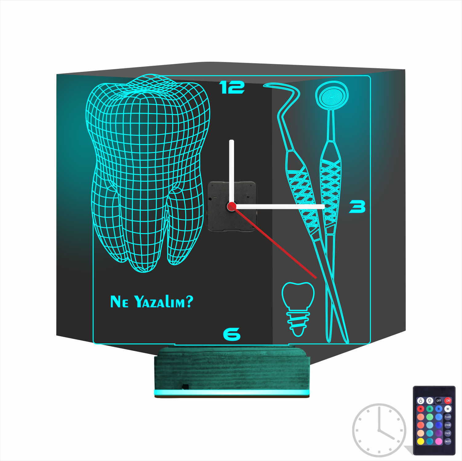 Именной 3D-светильник с часами «Стоматология» 9