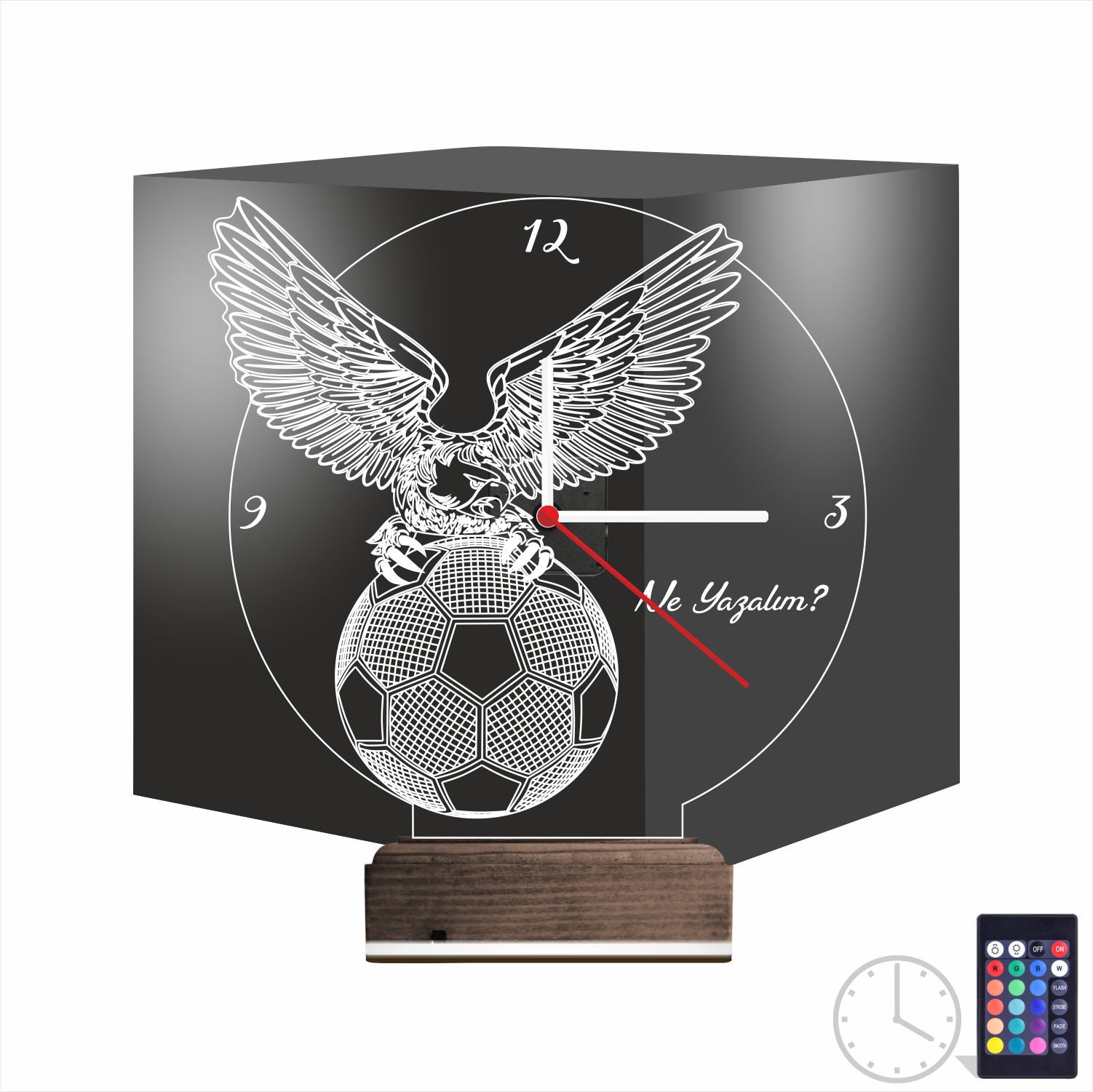 Именной 3D-светильник с часами «Футбольный Орел» 9