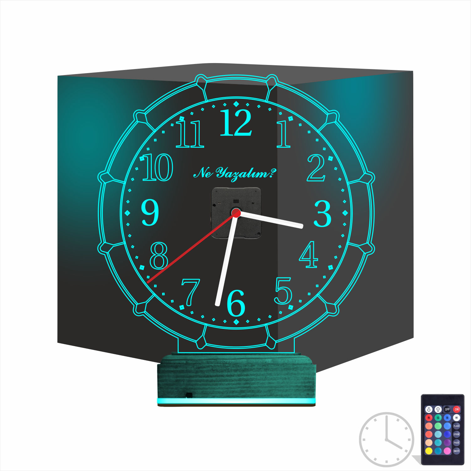 Именной 3D-светильник «Классические часы» с вашим текстом 9