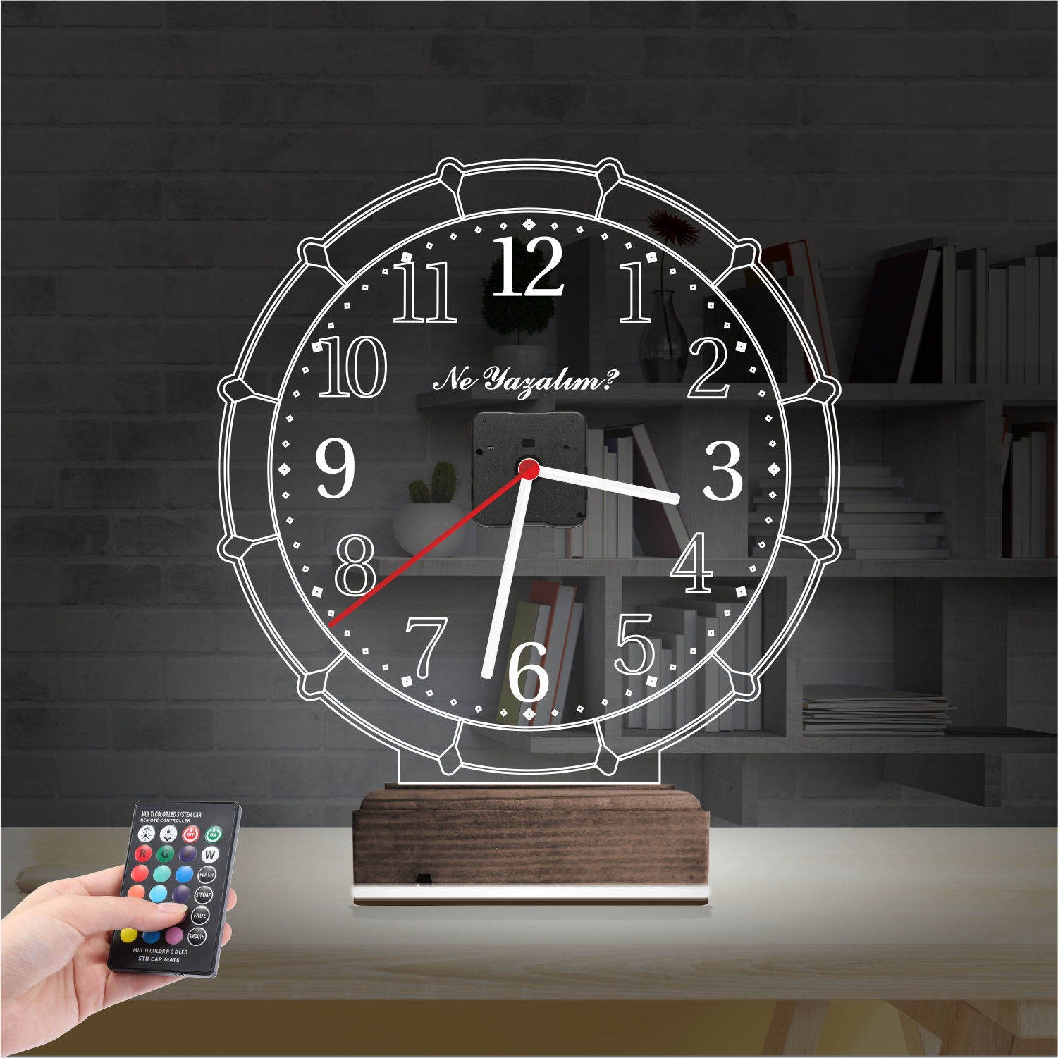 Именной 3D-светильник «Классические часы» с вашим текстом 8