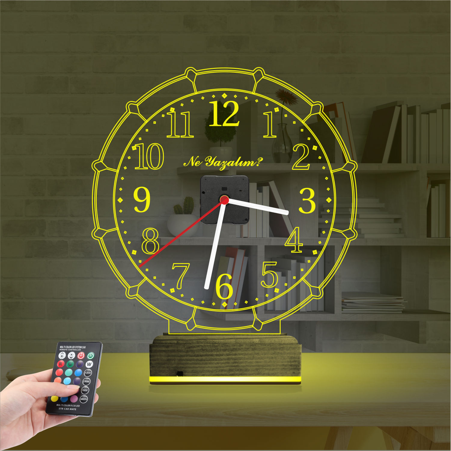 Именной 3D-светильник «Классические часы» с вашим текстом 3