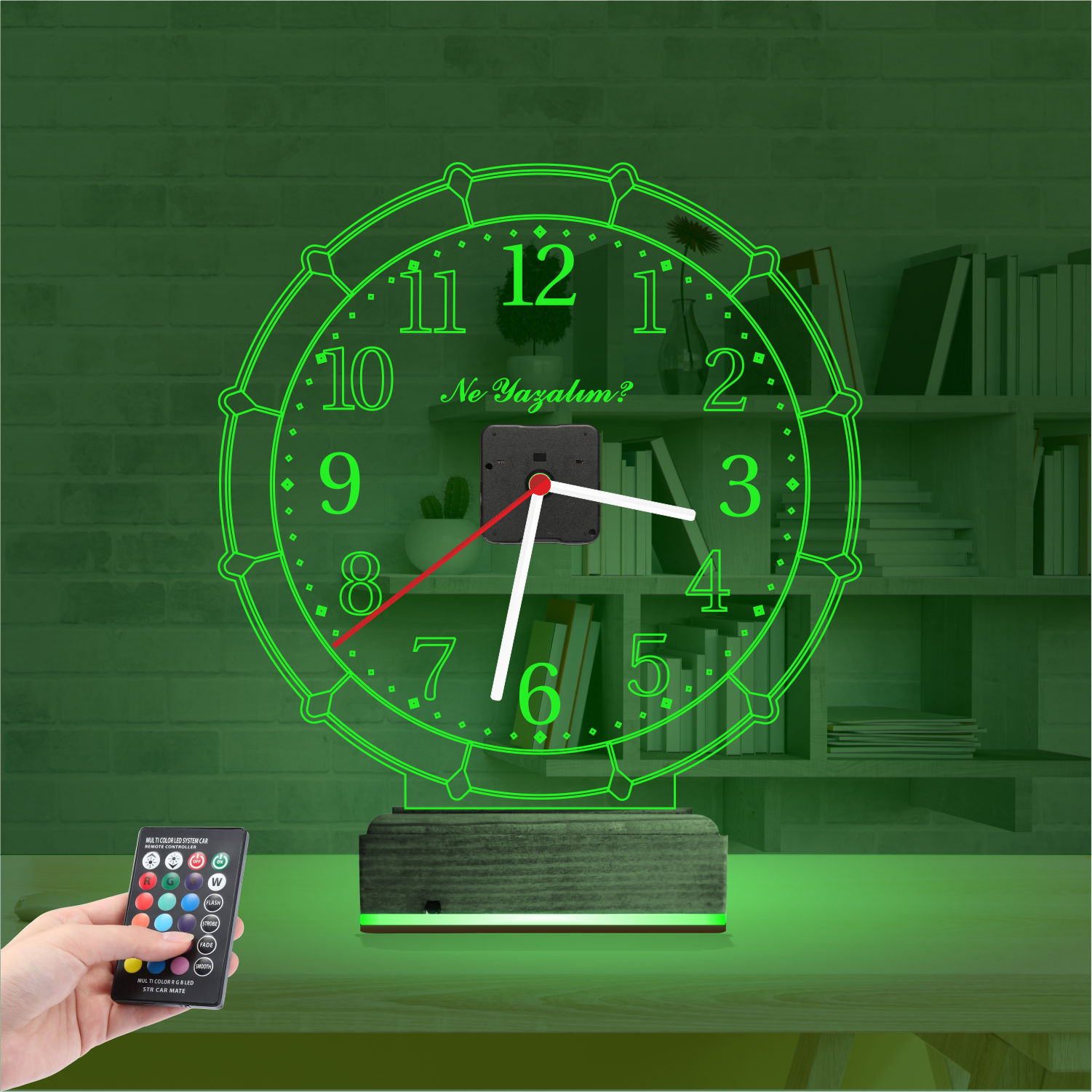 Именной 3D-светильник «Классические часы» с вашим текстом 4