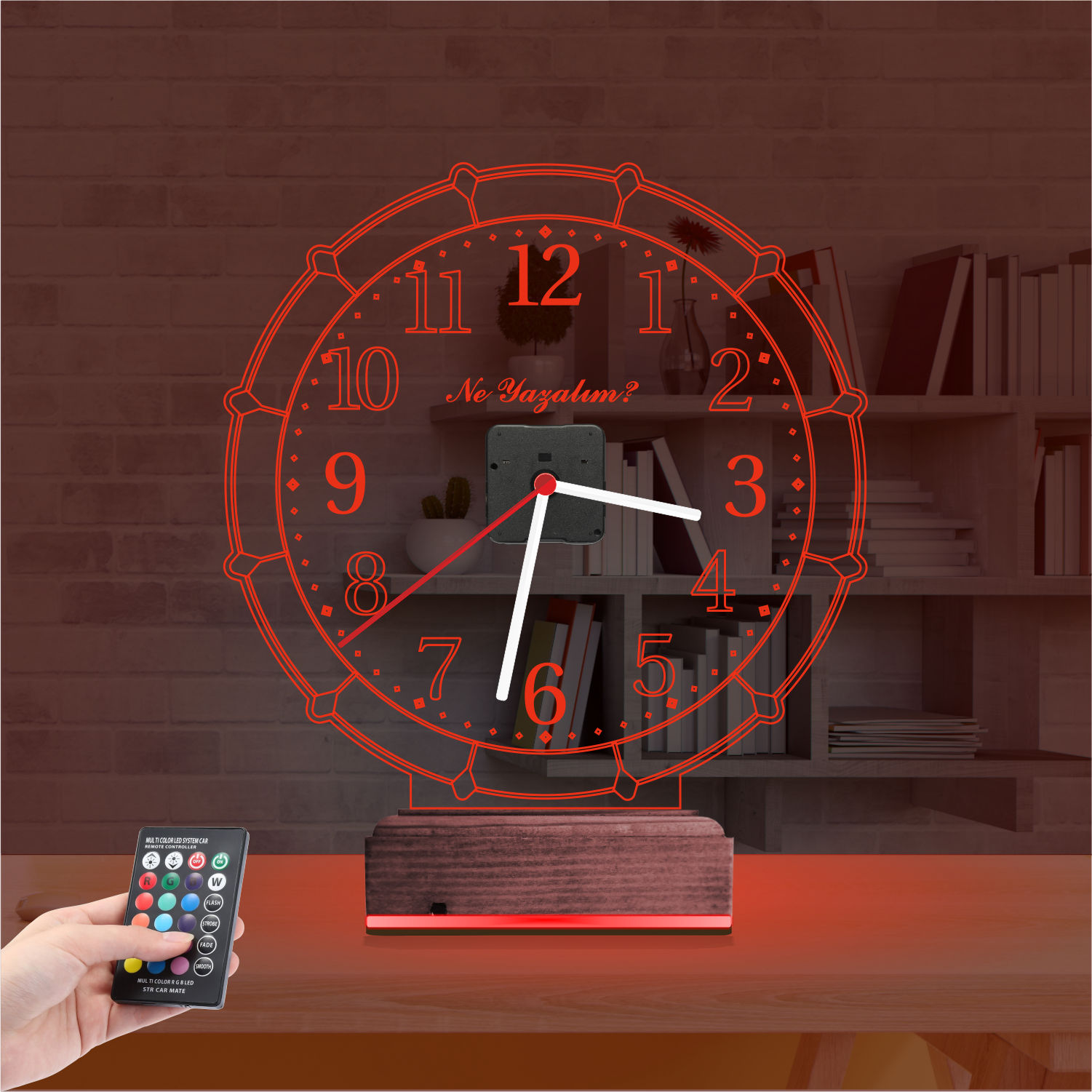 Именной 3D-светильник «Классические часы» с вашим текстом 5