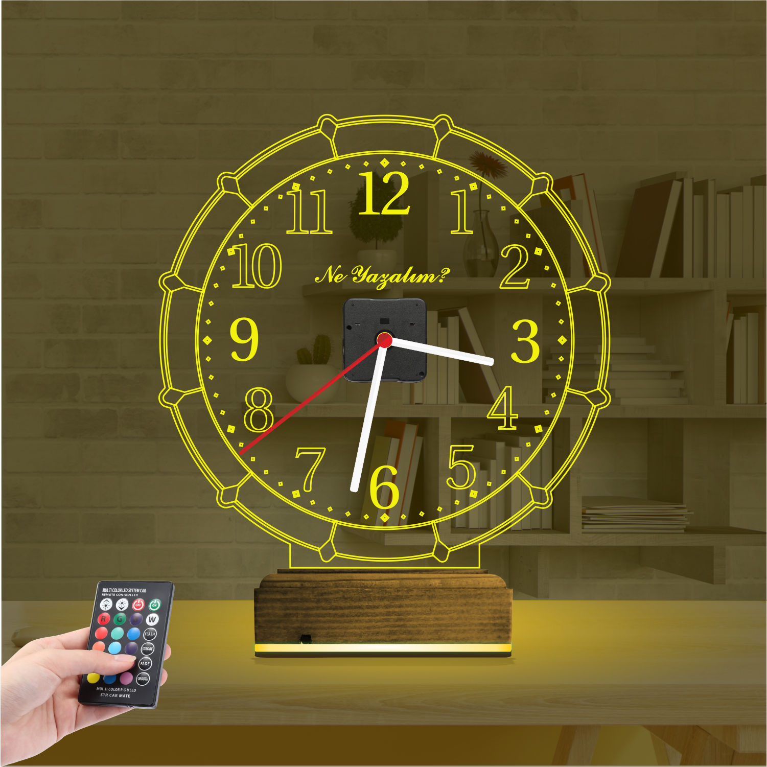 Именной 3D-светильник «Классические часы» с вашим текстом 6