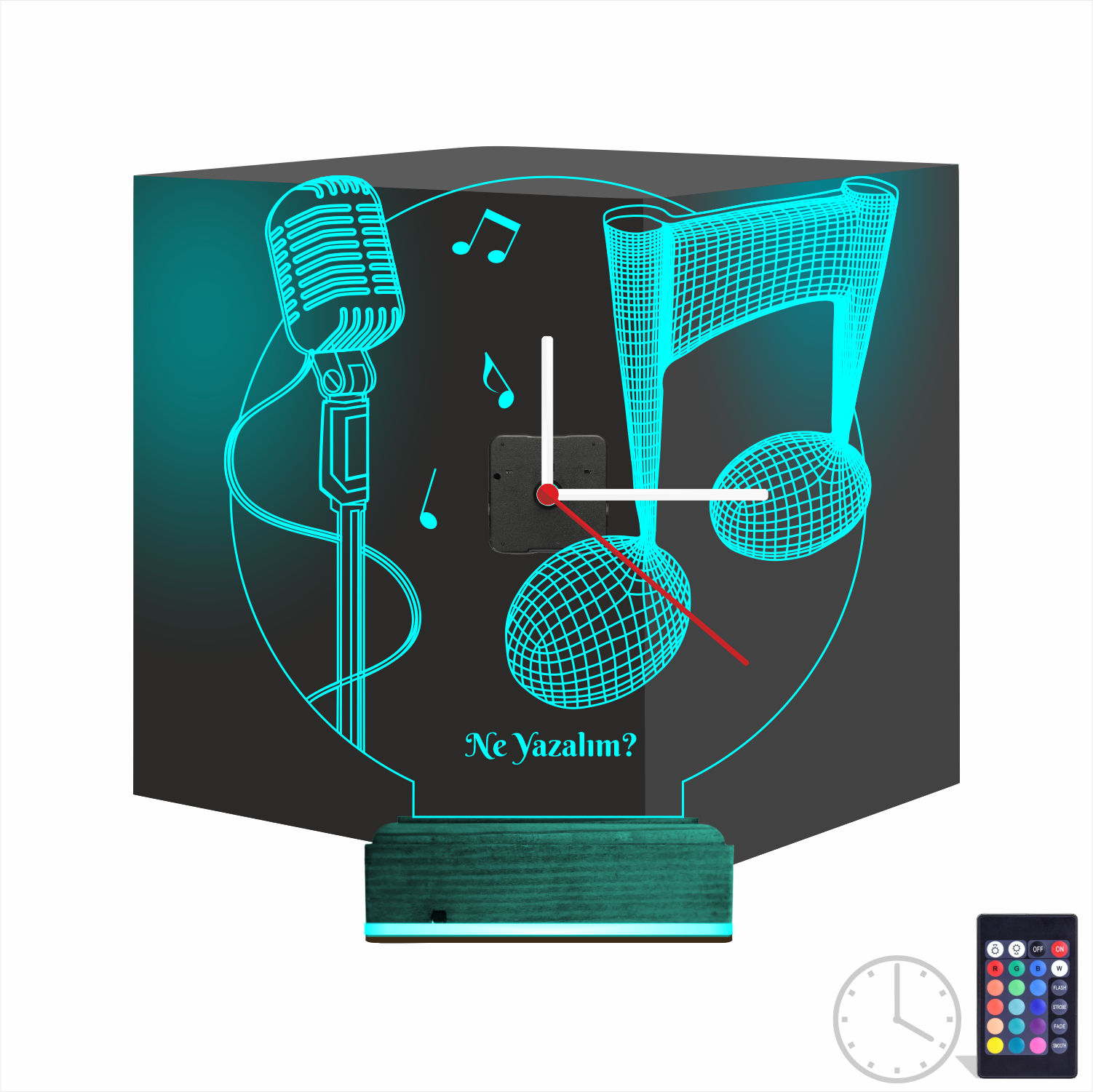 Именной подарок: микрофон и нота 3d светильник 9