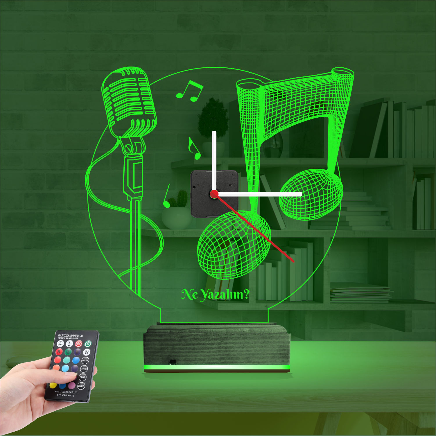 Именной подарок: микрофон и нота 3d светильник 5