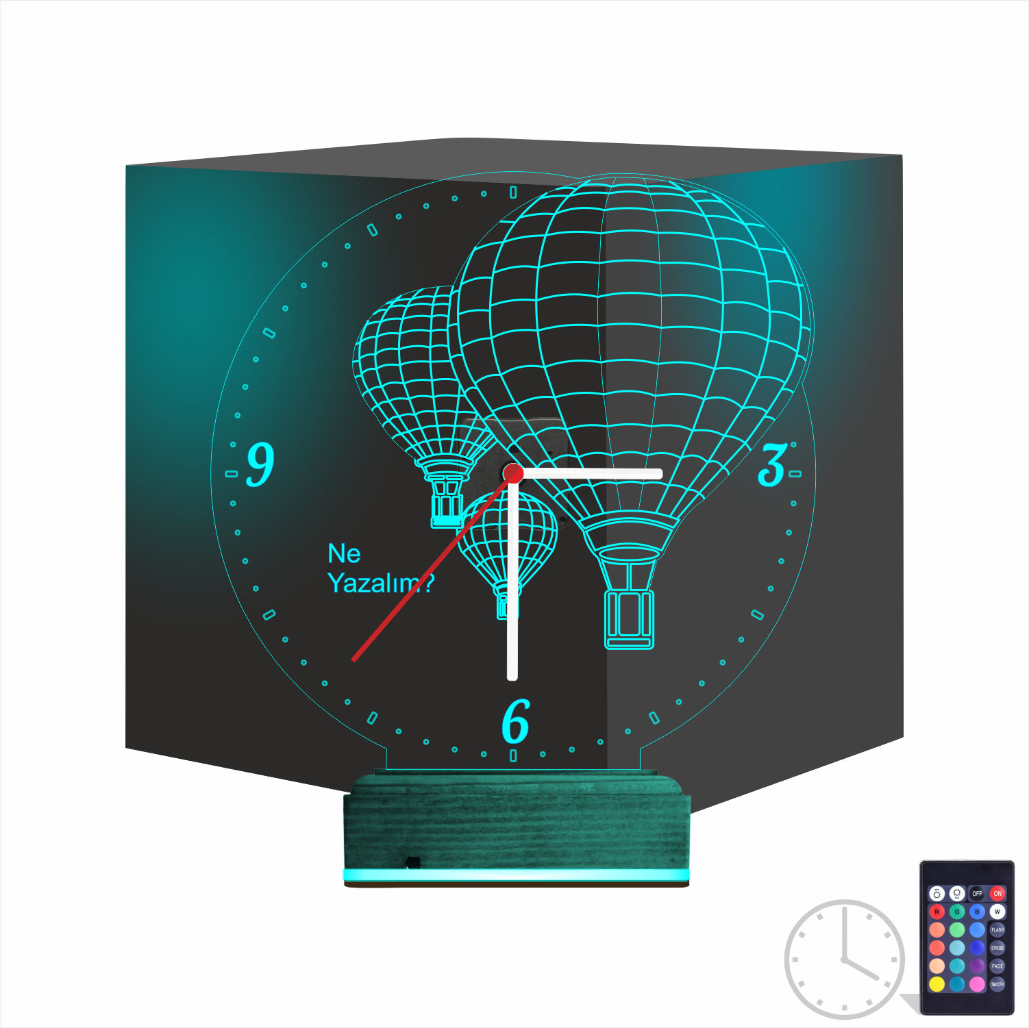 Именной подарок: воздушные шары Каппадокии с часами 3d светильник 8