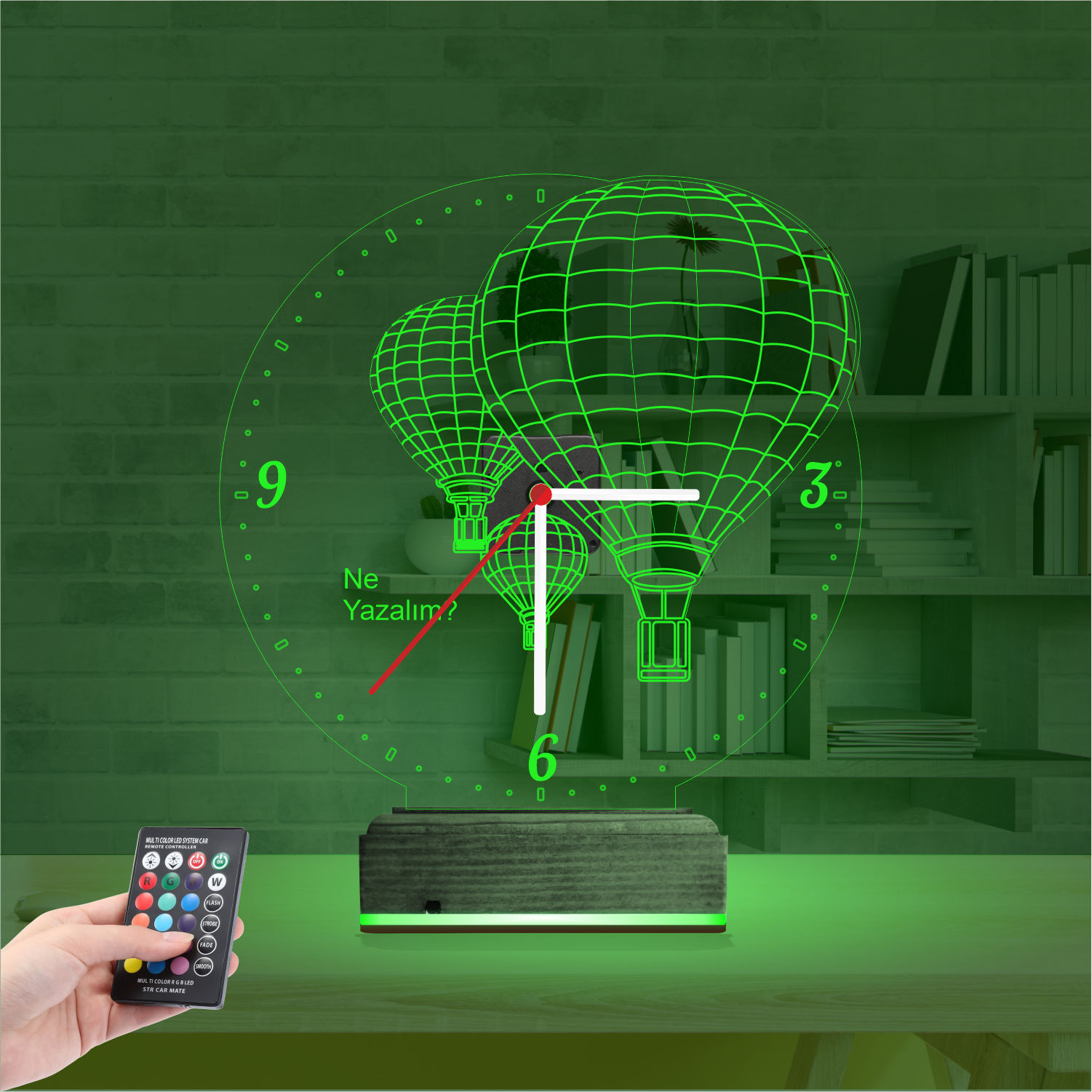 Именной подарок: воздушные шары Каппадокии с часами 3d светильник 4