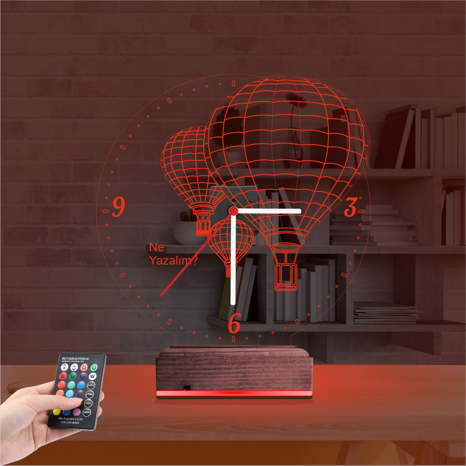 Именной подарок: воздушные шары Каппадокии с часами 3d светильник 5
