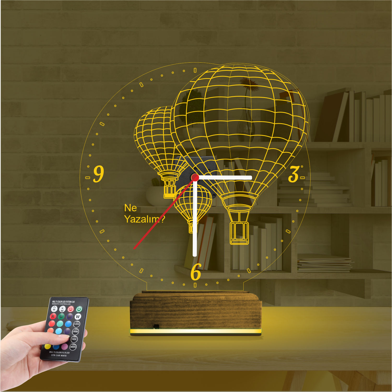 Именной подарок: воздушные шары Каппадокии с часами 3d светильник 6