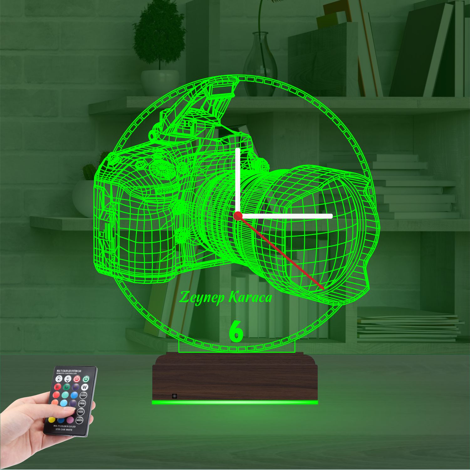 Именной подарок фотографу: профессиональная камера с часами 3d светильник 5