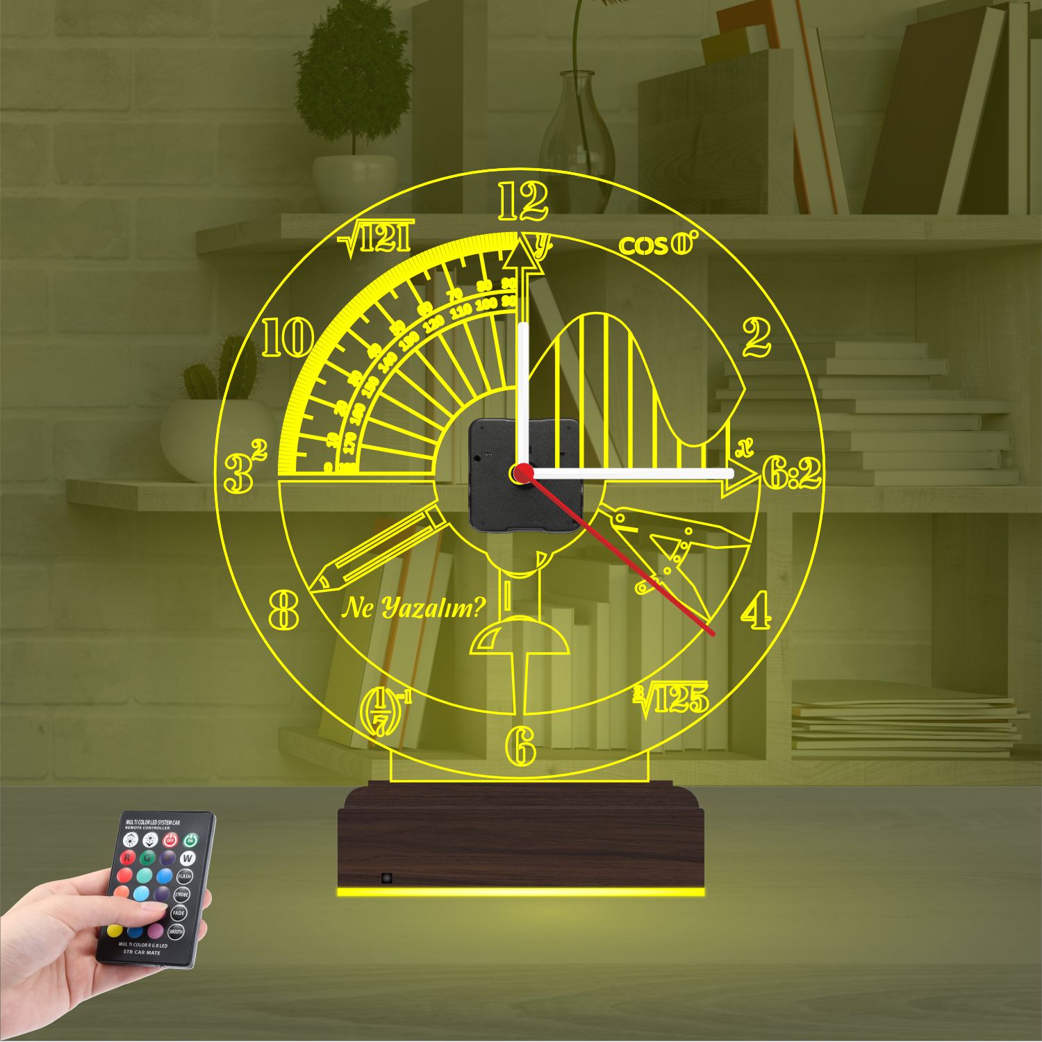 Именной подарок архитектору: математика и черчение с часами 3d светильник 6