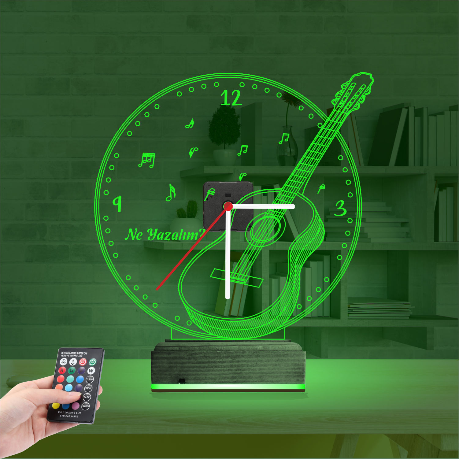 Именной подарок: классическая гитара с часами 3d светильник 4