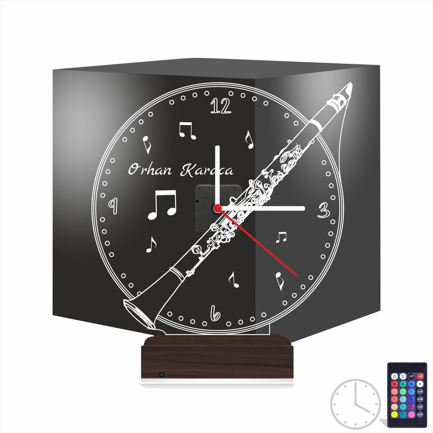 Именной подарок: виолончель с часами 3d светильник 9