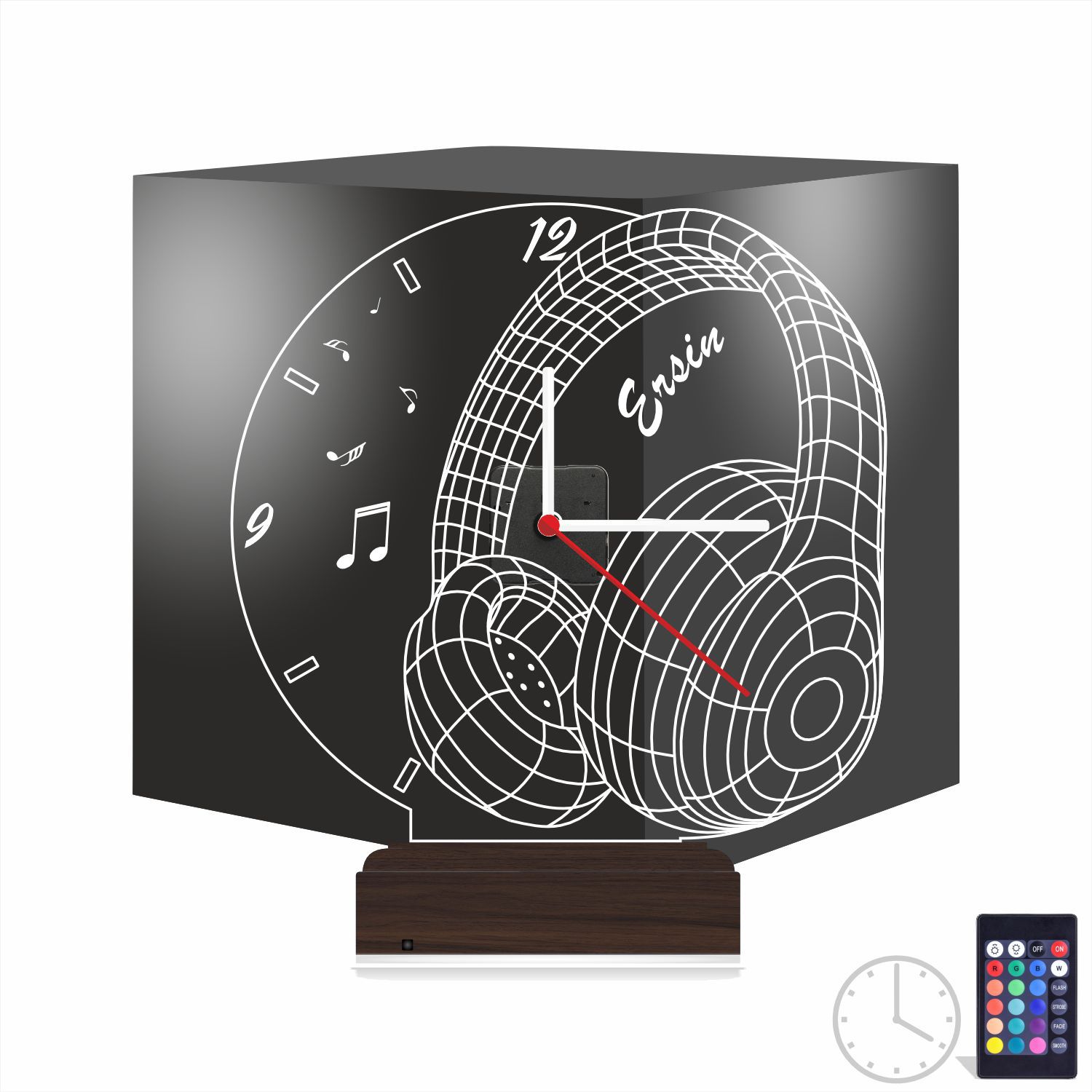 Именной подарок: наушники с часами 3d светильник 9